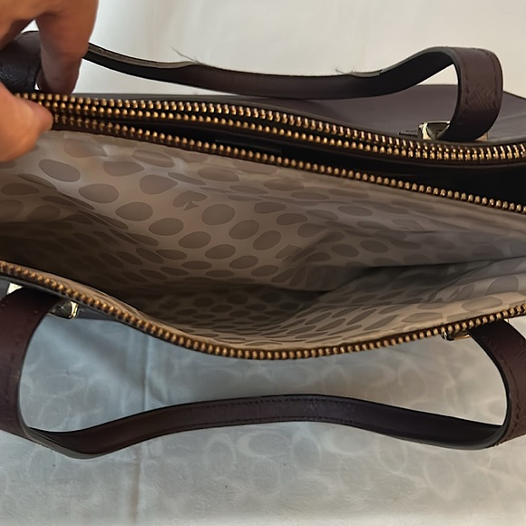 Kate Spade Luxurious Dark Wine Purple Large Leather Tote Bag 🌸🌸 - Picture 9 of 13